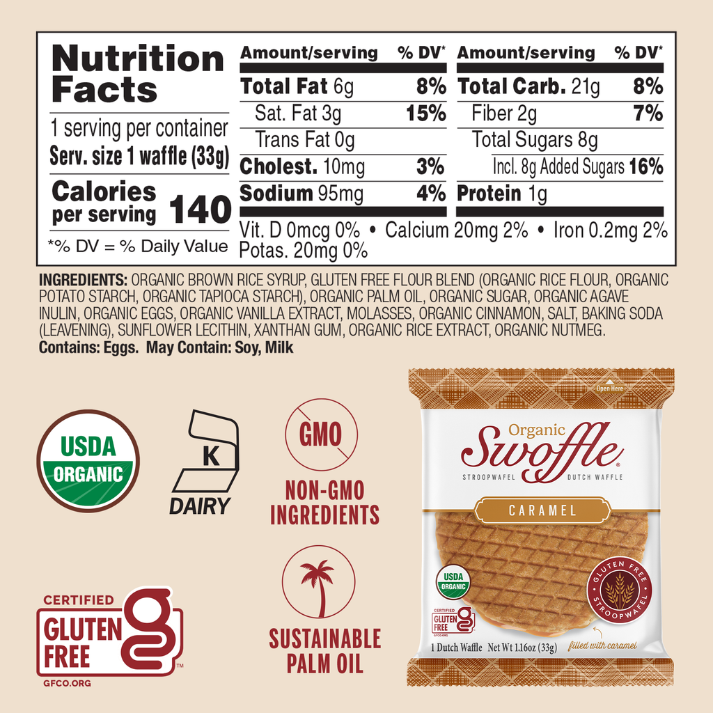 12 Pack | Organic Caramel Swoffle