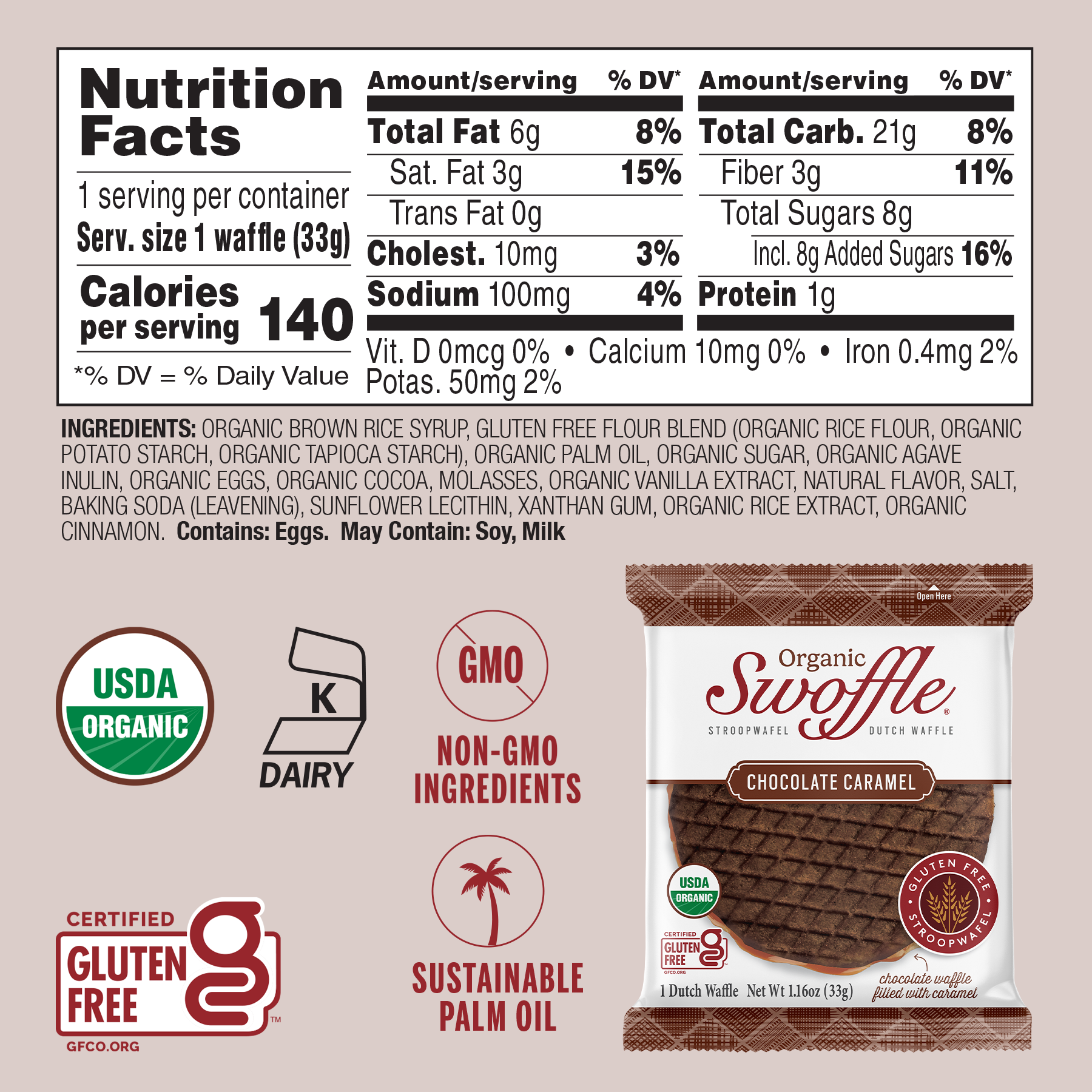 12 Pack | NEW Organic Chocolate Caramel Swoffle